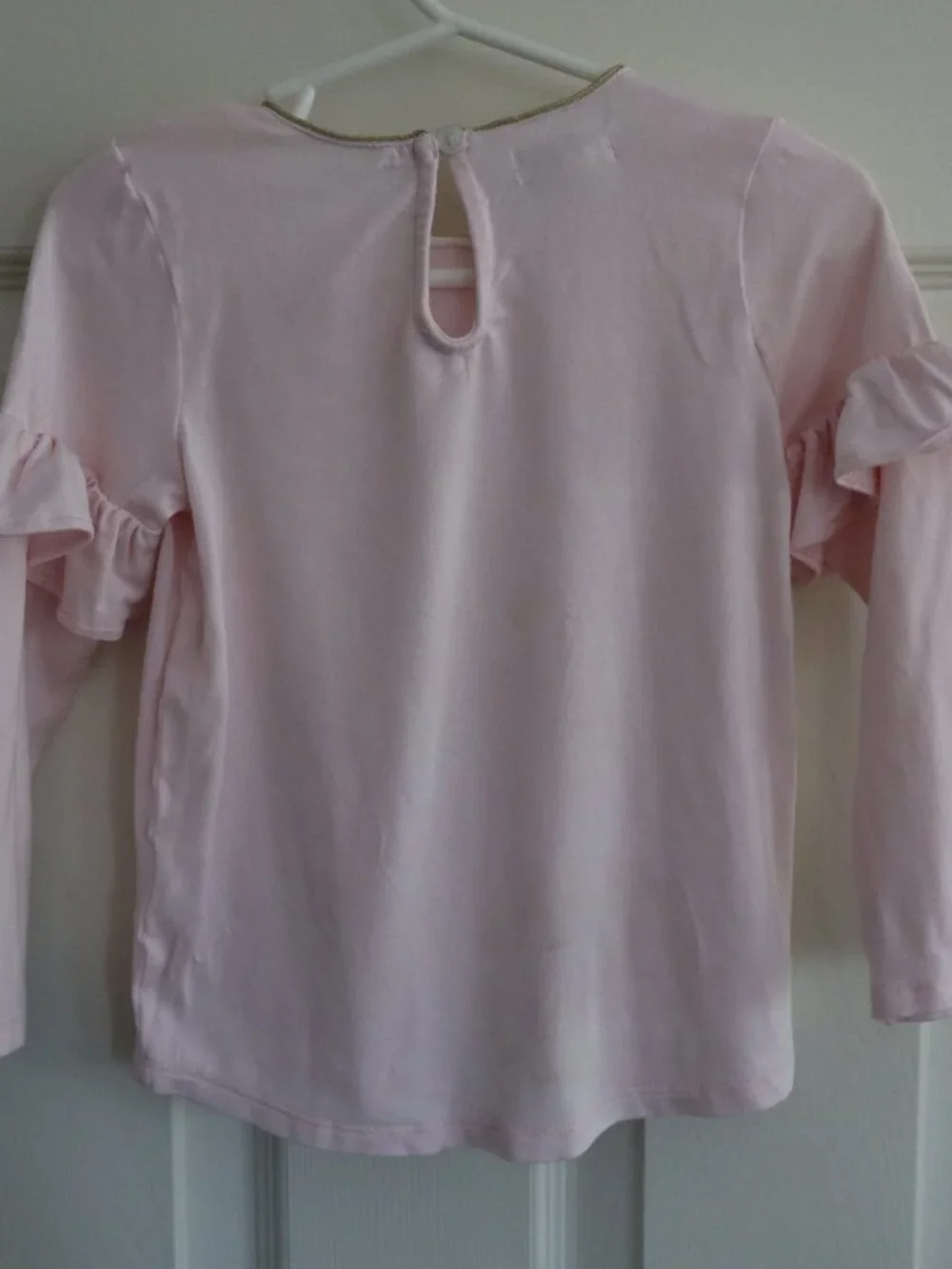 Set of 2 Long sleeve Mud Pie tees ballerina/fairy otter and goose white & pink